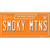 Smoky Mtns Tennessee Orange Novelty Sticker Decal