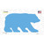 Light Blue Solid Novelty Bear Sticker Decal