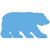 Light Blue Solid Novelty Bear Sticker Decal