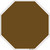 Brown Solid Novelty Octagon Sticker Decal