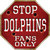 Dolphins Fans Only Novelty Octagon Sticker Decal