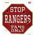 Rangers Fans Only Novelty Octagon Sticker Decal