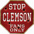 Clemson Fans Only Novelty Octagon Sticker Decal