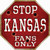 Kansas Fans Only Novelty Octagon Sticker Decal