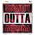 Straight Outta Arizona Red Novelty Square Sticker Decal