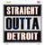 Straight Outta Detroit Orange Novelty Square Sticker Decal