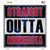 Straight Outta Minnesota Red Novelty Square Sticker Decal