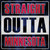 Straight Outta Minnesota Red Novelty Square Sticker Decal