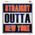 Straight Outta New York Orange Novelty Square Sticker Decal