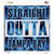 Straight Outta Tampa Bay Black Novelty Square Sticker Decal