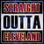 Straight Outta Cleveland Maroon Novelty Square Sticker Decal