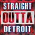 Straight Outta Detroit Red Novelty Square Sticker Decal