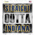 Straight Outta Indiana Novelty Square Sticker Decal