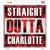 Straight Outta Charlotte City Novelty Square Sticker Decal