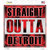 Straight Outta Detroit Black Novelty Square Sticker Decal
