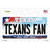 Texans Fan Texas Novelty Sticker Decal