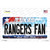 Rangers Fan Texas Novelty Sticker Decal