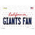 Giants Fan California Novelty Sticker Decal
