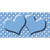 Light Blue White Polka Dot Center Hearts Novelty Sticker Decal
