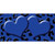 Blue Black Cheetah Blue Center Hearts Novelty Sticker Decal