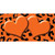 Orange Black Cheetah Orange Center Hearts Novelty Sticker Decal