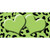 Lime Green Black Cheetah Lime Green Center Hearts Novelty Sticker Decal