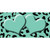 Mint Black Cheetah Mint Center Hearts Novelty Sticker Decal