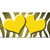 Yellow White Zebra Hearts Oil Rubbed Novelty Sticker Decal