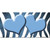 Light Blue White Zebra Hearts Oil Rubbed Novelty Sticker Decal