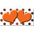 Orange White Dots Hearts Oil Rubbed Novelty Sticker Decal