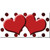 Red White Dots Hearts Oil Rubbed Novelty Sticker Decal