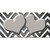 Gray White Hearts Chevron Oil Rubbed Novelty Sticker Decal