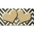Gold White Hearts Chevron Oil Rubbed Novelty Sticker Decal