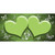 Lime Green White Hearts Butterfly Oil Rubbed Novelty Sticker Decal