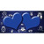 Blue White Owl Hearts Oil Rubbed Novelty Sticker Decal