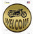 Welcome With Motorcycle Novelty Circle Sticker Decal