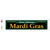 Mardi Gras Green Novelty Narrow Sticker Decal