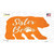 Sister Paw Orange Novelty Bear Sticker Decal