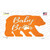 Baby Paw Orange Novelty Bear Sticker Decal