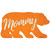 Mommy Orange Novelty Bear Sticker Decal