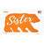 Sister Orange Novelty Bear Sticker Decal