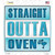 Straight Outta Oven Boy Novelty Square Sticker Decal