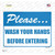 Please Wash Hands Novelty Rectangle Sticker Decal