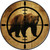 Bear Hunter Novelty Circle Sticker Decal
