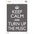 Keep Calm and Turn Up the Music Novelty Rectangle Sticker Decal
