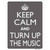 Keep Calm and Turn Up the Music Novelty Rectangle Sticker Decal
