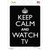 Keep Calm Watch TV Novelty Rectangle Sticker Decal