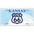 Route 66 Shield Kansas Novelty Metal License Plate