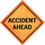 Accident Ahead Novelty Diamond Sticker Decal