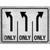 3 Turn Lanes Novelty Rectangle Sticker Decal